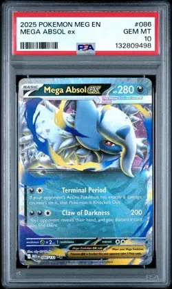 2025 Pokemon Mega Evolutions # 086 Mega Absol EX PSA 10 Card GEM MINT! Free Ship - Image 1