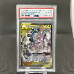 POKEMON COSMIC ECLIPSE ARCEUS DIALGA PALKIA GX 156/236 PSA 10 GEM MINT New Cert - Image 1