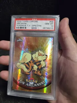 PSA 10 2000 Pokemon Game Topps Chrome Arcanine Spectra TV Rare Base Series 1 GEM - Image 3
