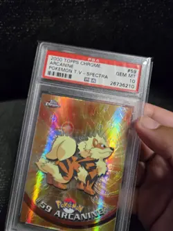 PSA 10 2000 Pokemon Game Topps Chrome Arcanine Spectra TV Rare Base Series 1 GEM - Image 5