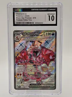 Charizard Ex (2024) Pokemon Black Star Promo Paldean Fates #074 CGC 10 Gem Mint - Image 1