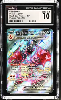 Charizard ex 074 Black Star Promo Paldean Fates 2024 Pokemon Card CGC 10 Gem Min - Image 1
