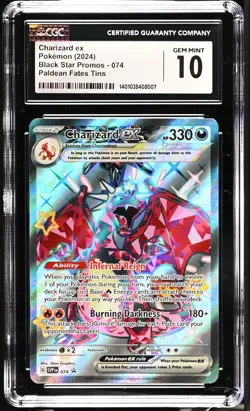 Pokemon Charizard Ex 074 Black Star Promo Paldean Fates CGC 10 Gem Mint - Image 3