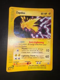 Pokemon Zapdos H32/H32 Aquapolis Rare Holo Wizards Card ENG - Image 1