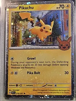 PSA 9 Mint Pikachu Graded Pokemon Card #018 Trick or Trade 1 Swirl 2024 - Image 3