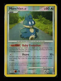 Munchlax 33/130 Rare Reverse Holo Diamond and Pearl Pokemon Card - Image 1