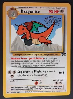Dragonite Pokemon card black star First Movie promo 5. Nr Mint. WoTC first gen. - Image 1