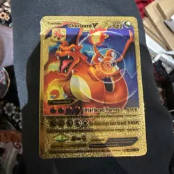 2022 CHARIZARD V SRL07-03 EVOLUTION GOLD FOIL FULL ART FAN ART POKEMON CARD - Image 1