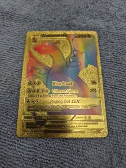 Pokemon Charizard GX Rainbow Gold Foil Card 150/147 - Image 1