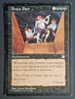 MTG Grave Pact Stronghold Regular Rare Enchantment 98 MP Vintage - Image 1