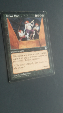 MTG Grave Pact Stronghold Regular Rare Enchantment 98 MP Vintage - Image 2