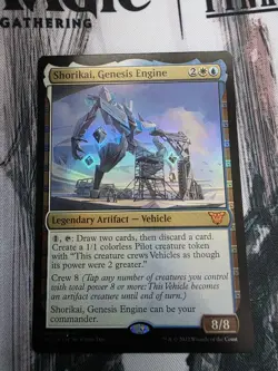MTG Shorikai, Genesis Engine (4/204) Kamigawa Neon Dynasty Commander LP FOIL - Image 1