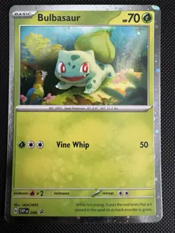 Bulbasaur 46 Pokemon Scarlet Violet Cosmic Holo Holographic Black Star Promo - Image 1