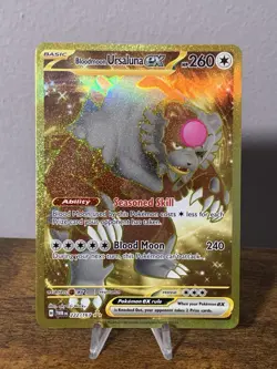 Pokemon TCG Bloodmoon Ursaluna EX Twilight Masquerade Gold Rare 222/167 NM - Image 1