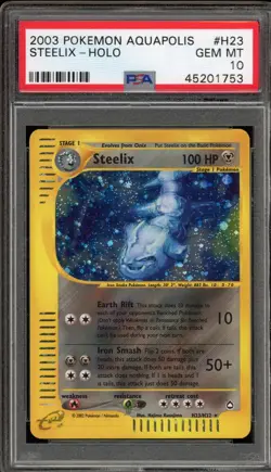Pokemon Steelix Aquapolis Holo Rare #H23 PSA 10 Gem Mint - Image 1