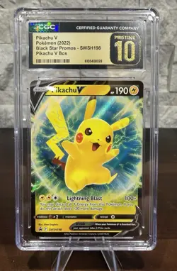 CGC 10 PRISTINE Pikachu V SWSH198 Black Star Promo Holo Pokemon 🔥 - Image 1