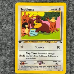 Vintage Pokemon Neo Discovery Teddiursa 1st Edition 65/75 Common LP - Image 1
