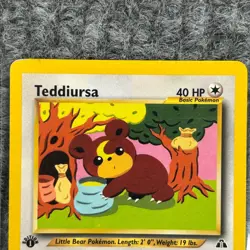 Vintage Pokemon Neo Discovery Teddiursa 1st Edition 65/75 Common LP - Image 3