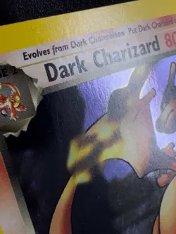 LP Dark Charizard 4/82 Team Rocket Obscured Holo Swirl Unlimited Pokemon TCG - Image 3