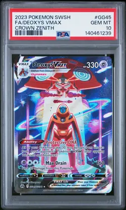 2023 POKEMON SWORD & SHIELD CROWN ZENITH #GG45 FULL ART/DEOXYS VMAX PSA 10 - Image 1