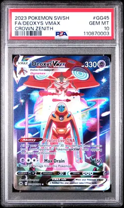 2023 POKEMON SWORD & SHIELD CROWN ZENITH #GG45 FULL ART/DEOXYS VMAX PSA 10 - Image 1