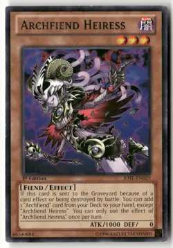 #JOTL-EN029 - Archfiend Heiress - Rare,1st Ed WB1 R - Image 1