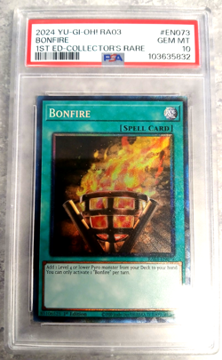 Yu-Gi-Oh! Quarter Century Bonanza - Bonfire PSA 10 Collectors Rare #RA03-EN073 - Image 1