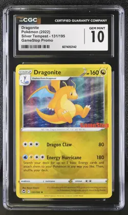 CGC 10 GEM MINT Dragonite Silver Tempest 131/195 GameStop Promo Pokemon Card - Image 1