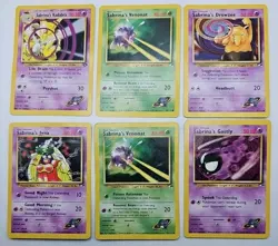 Vintage Pokemon Cards Lot of 6 Sabrina's Jynx Kadabra Gym Challenge Base Set - Image 1