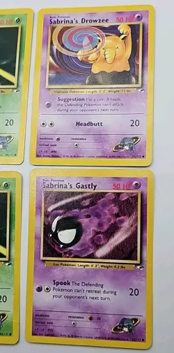 Vintage Pokemon Cards Lot of 6 Sabrina's Jynx Kadabra Gym Challenge Base Set - Image 2