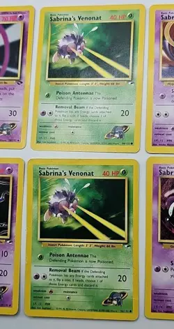 Vintage Pokemon Cards Lot of 6 Sabrina's Jynx Kadabra Gym Challenge Base Set - Image 3