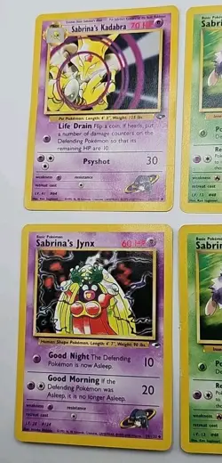 Vintage Pokemon Cards Lot of 6 Sabrina's Jynx Kadabra Gym Challenge Base Set - Image 4