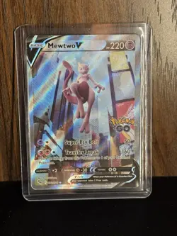 Pokemon Go TCG Mewtwo v Full Art Holo Ultra Rare Card Alternative Art 072/078 - Image 1