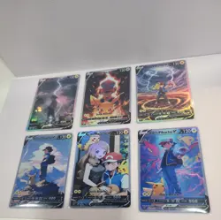 Lot of 6 Custom holo Ash's Pikachu V Pokemon Trading Card sleeved & top loaded - Image 3