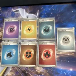 Pokemon TCG 151 Cosmos Holo Energy Card Lot Of 7 In NM-Mint Lots Of Swirls! - Image 1