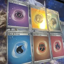 Pokemon TCG 151 Cosmos Holo Energy Card Lot Of 7 In NM-Mint Lots Of Swirls! - Image 3