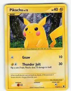 PIKACHU 112/111 RARE SECRET RISING RIVALS POKEMON SWIRL! MP - Image 2