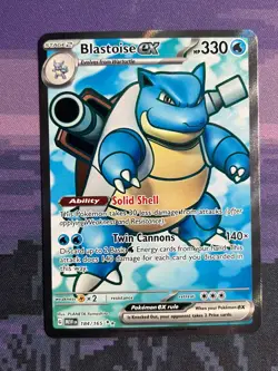 Blastoise ex 184/165 Pokemon 151 Ultra Rare Card Near Mint NM 1 - Image 1