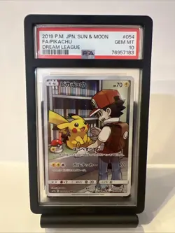 2019 Pokemon JPN Sun & Moon Dream League #054 Pikachu PSA 10 - Image 1