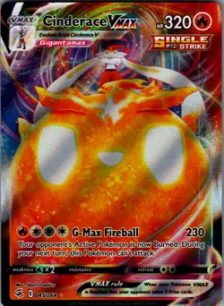 [NM] Cinderace VMAX Holo 045/264 SWSH08: Fusion Strike - Pokemon TCG - SKU87 - Image 1