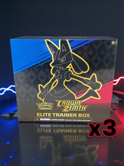 POKEMON CROWN ZENITH FACTORY SEALED ELITE TRAINER BOX ETB (x3) - Image 1