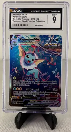 Pokemon Vaporeon VMAX SWSH182 Black Star Promo Premium Collection CGC 9 MINT - Image 1