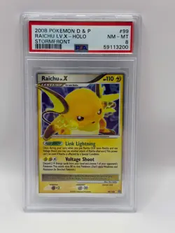 2008 Pokemon D & P Stormfront Raichu Lv. X Holo 99/100 PSA 8 NEAR MINT - MINT - Image 3