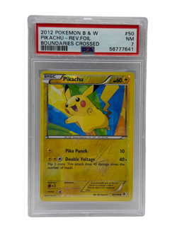 2012 Pokemon B & W Boundaries Crossed Pikachu Reverse Holo Foil 50/149 PSA 7 NEA - Image 1