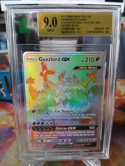 Guzzlord GX 116/111 Crimson Invasion Rainbow Rare Pokemon MNT 9 Mint 2017 - Image 1