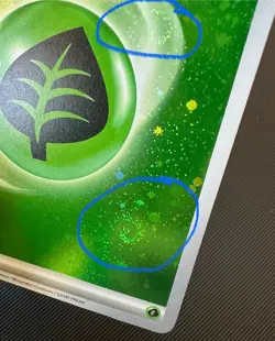 Pokemon Basic Grass Energy Cosmo Holo 001 with Multiple Swirls - Image 2