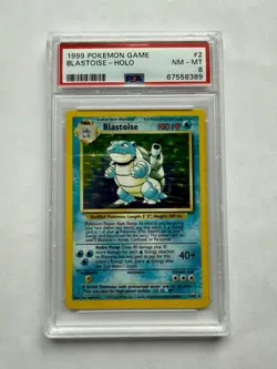 1999 POKEMON BASE SET UNLIMITED #2 BLASTOISE-HOLO PSA 8 - Image 1