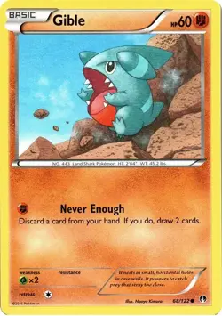 Pokemon TCG Gible Breakpoint 68/122 Regular Common - Image 1