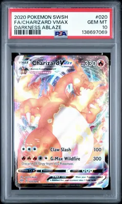 Charizard VMAX PSA 10 Darkness Ablaze Full Art 020/189 Pokemon Card FA - Image 1