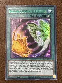 Relinquished Fusion (Green) LDS1-EN049 Ultra Rare 1st Edition LP - Image 1